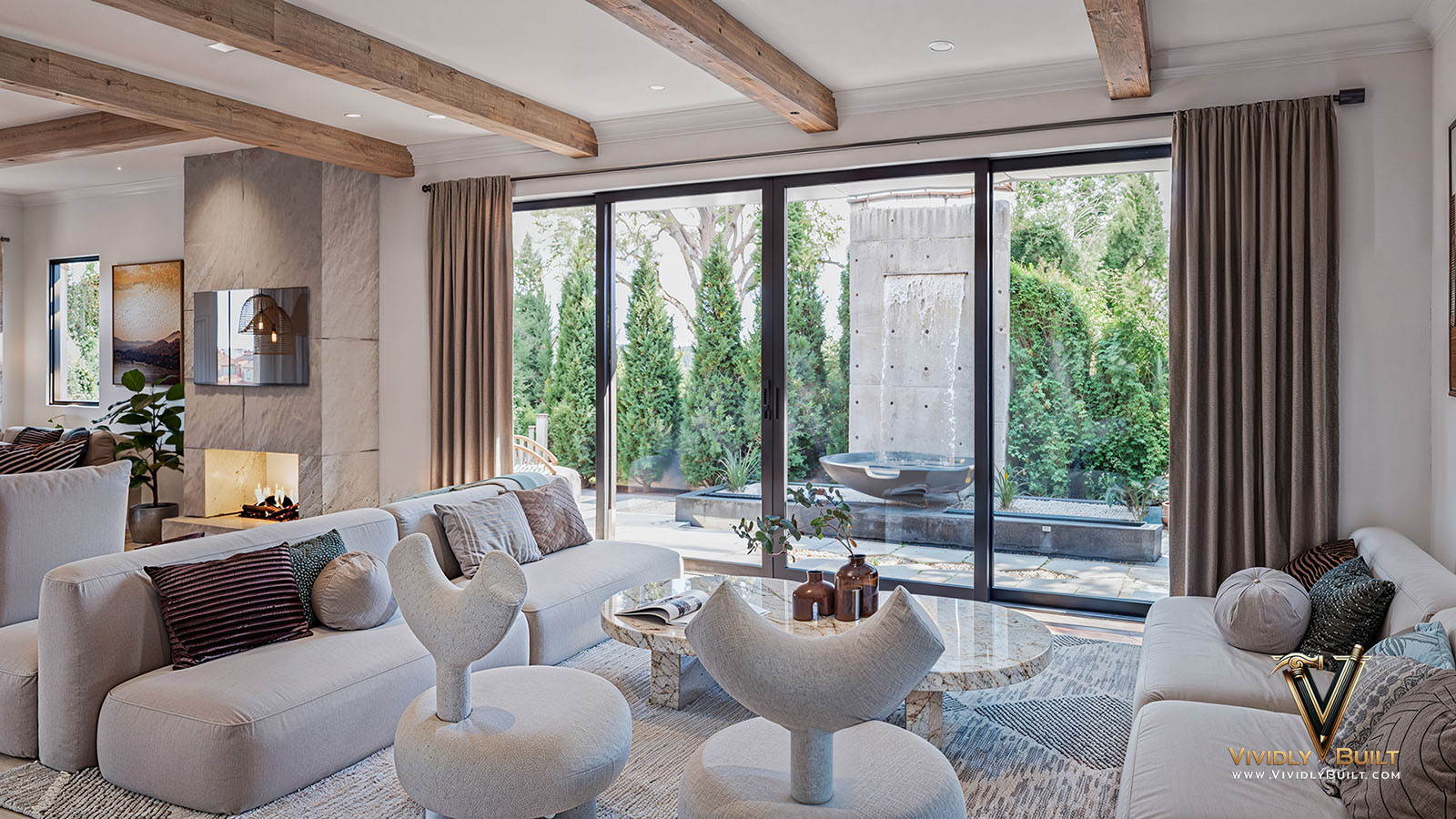 Dining area interior design rendering for a Pasadena residence remodel by Vividly Built