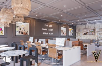 Tailored Executive Office Interior Design Naples Florida Bespoke executive office interior design in Naples featuring tailored cabinetry and immersive architectural visualization.